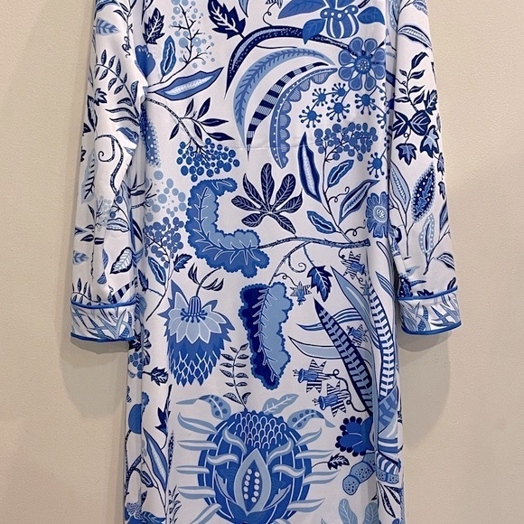 Vintage Gretchen Scott Blue and White Dress - Picture 2 of 9